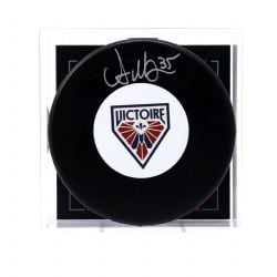 VICTOIRE DE MONTREAL -  ANN-RENEE DESBIENS AUTOGRAPHED HOCKEY PUCK - (LOGO)