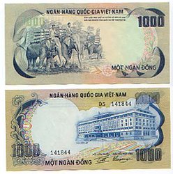 VIETNAM -  1000 DONG 1972 (UNC) 34