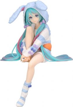 VOCALOID -  HATSUNE MIKU FIGURE - RABBIT EAR HOOD PAJAMA BLUE COLOR VERSION -  NOODLE STOPPER