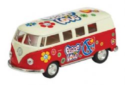 VOLKSWAGEN -  1962 CLASSICAL PEACE & LOVE BUS - 1/32 - RED