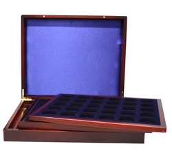 VOLTERRA TRIO DELUXE -  WOODEN AND VELOUR CASE FOR 32MM CAPSULES