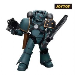 WARHAMMER 40K -  SONS OF HORUS MKVI TACTICAL SQUAD LEGIONARY WITH BOLTER & CHAINBLADE FIGURINE - 1/18 SCALE -  JOYTOY