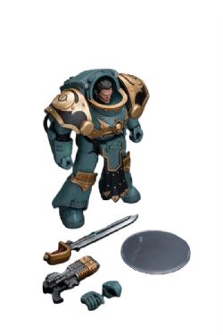 WARHAMMER 40K -  SONS OF HORUS TARTAROS TERMINATOR SQUAD SERGEANT WITH VOLKITE CHARGER AND POWER SWORD FIGURINE - 1/18 SCALE -  JOYTOY