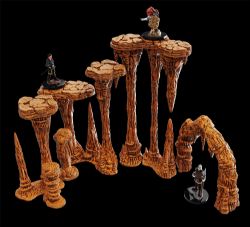 WARLOCK TILES -  STALACTITES AND STALAGMITES -  MINIATURE TERRAIN