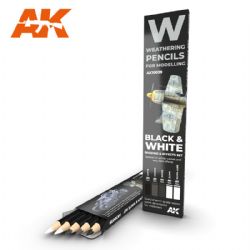 WATERCOLOR PENCIL -  BLACK AND WHITE SET -  AK INTERACTIVE