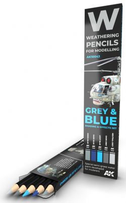 WATERCOLOR PENCIL -  GREY AND BLUE CAMOUFLAGES SET -  AK INTERACTIVE