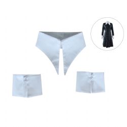 WEDNESDAY -  COLLAR AND CUFF SET FOR CASUAL DRESS (WHITE)