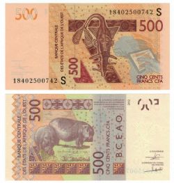 WEST AFRICAN STATES (GUINEA-BISSAU) -  500 FRANCS 2018 (UNC)