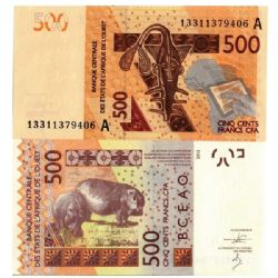 WEST AFRICAN STATES (IVORY COAST) -  500 FRANCS 2012 (2022) (UNC)