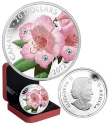 WILDFLOWERS -  RHODODENDRON WITH CRYSTAL DEW DROPS -  2012 CANADIAN COINS 03