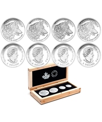 WILDLIFE FRACTIONAL SETS -  WOLF - 4-COIN SET -  2016 CANADIAN COINS 02