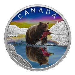 WILDLIFE REFLECTIONS -  GRIZZLY BEAR -  2024 CANADIAN COINS 01