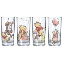 WINNIE THE POOH -  GLASSWARE SET OF 4 - CHARACTERS 10 OZ EACH