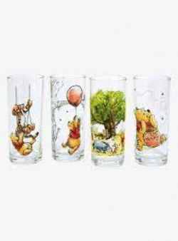WINNIE THE POOH -  GLASSWARE SET OF 4 - CHARACTERS 10 OZ EACH