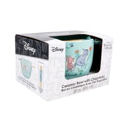 WINNIE THE POOH -  WINNIE BOWL (20 OZ) -  RAMEN BOWL WITH CHOPSTICKS