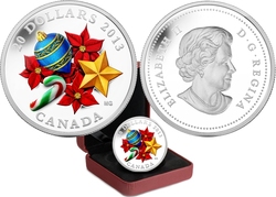 WINTER SCENES WITH VENITIAN GLASS -  CANDY CANE -  2013 CANADIAN COINS 01