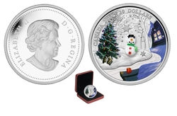 WINTER SCENES WITH VENITIAN GLASS -  SNOWMAN -  2014 CANADIAN COINS 02