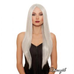 WITCH -  EXTRA-LONG STRAIGHT WIG - GREY/WHITE MIX (ADULT)