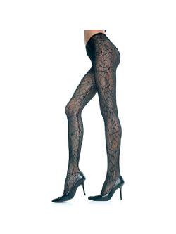 WITCH -  FISHNET PANTYHOSE - SPIDER WEB - BLACK (ADULT - ONE SIZE)
