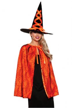 WITCH -  WITCH HAT AND CAPE SET - ORANGE -  CLOAKS