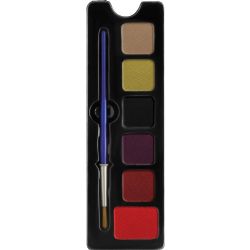 WOOCHIE -  INJURY MAKEUP PALETTE - RED, BLACK, BRUISE RED, UNDEAD PURPLE, CORPSE YELLOW & DEAD GUY GREY -  WATER-ACTIVATED MAKEUP