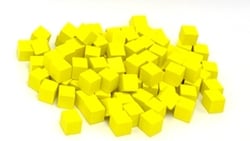 WOODEN CUBES 10MM- YELLOW (100)