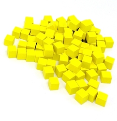 WOODEN CUBES 8MM - YELLOW (100)