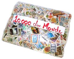 WORLD -  10000 ASSORTED STAMPS - WORLD