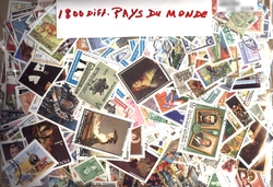 WORLD -  1800 ASSORTED STAMPS - WORLD