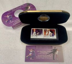 WORLD FIGURE SKATING CHAMPIONSHIPS -  COMMEMORATIVE STAMPS AND MEDALLION SET: PAIRS / ICE DANCE -  2001 CANADIAN COINS