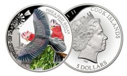 WORLD OF PARROTS -  PINK AND GREY GALAH -  2017 COOK ISLANDS COINS 04