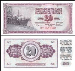 YUGOSLAVIA -  20 DINARS 1978 (UNC) 88A