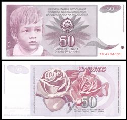 YUGOSLAVIA -  50 DINARA 1990 (UNC) 104