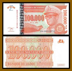 ZAIRE -  100,000 NEW ZAIRES 1996 (UNC) 76