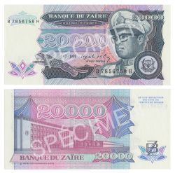 ZAIRE -  20 000 ZAIRES 1991 (UNC) 39A