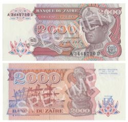 ZAIRE -  2000 ZAIRES 1991 (UNC) 36