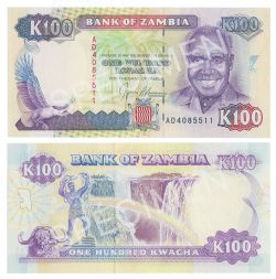 ZAMBIA -  100 KWACHA 1991 (UNC) 34