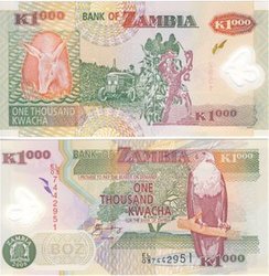 ZAMBIA -  1000 KWACHA 2003 (UNC) 44B