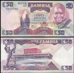 ZAMBIA -  50 KWACHA 1986-1988 (UNC) 28