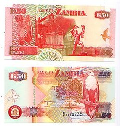 ZAMBIA -  50 KWACHA 1992