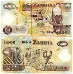 ZAMBIA -  500  KWACHA 2003 PLS