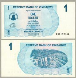ZIMBABWE -  1 DOLLAR 2006 (UNC) 37