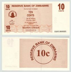 ZIMBABWE -  10 CENTS 2006 (UNC) 35