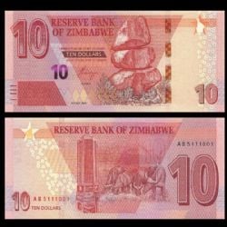 ZIMBABWE -  10 DOLLARS 2020 (UNC)