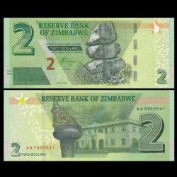 ZIMBABWE -  2 DOLLARS 2019 (UNC) 101A
