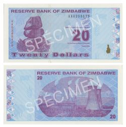 ZIMBABWE -  20 DOLLARS 2009 (UNC) 95