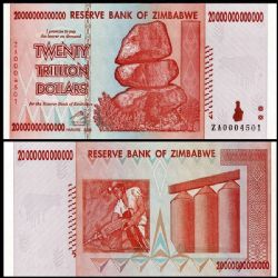 ZIMBABWE -  20,000,000,000,000 DOLLARS 2008 (UNC) 89
