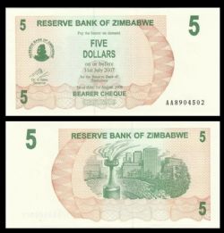 ZIMBABWE -  5 DOLLARS 2006 (UNC) 38