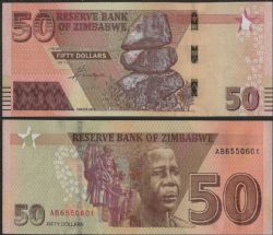 ZIMBABWE -  50 DOLLARS 2020 (UNC) 105