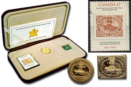 150e Anniversaire Du Premier Timbre Poste Canadien Pieces Du Canada 01 06 Monnaie Royale Canadienne Ensembles Timbres Et Monnaie